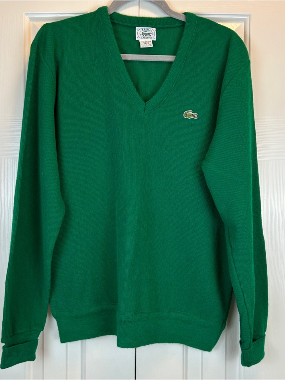 Vintage Izod Lacoste Green V Neck Sweater